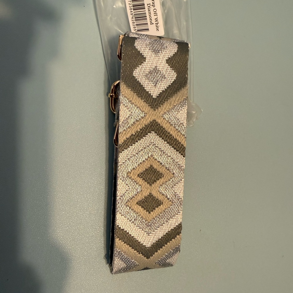 Off-White Geometric Pattern Bag Strap - Gray And … - image 2